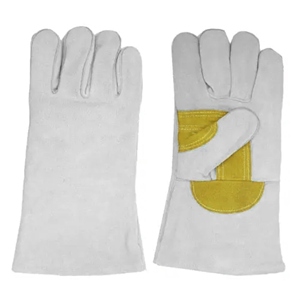 Heavy-Duty Reinforced Cowhide Split Leather <b>Gloves</b> <b>Long</b>-Lasting Flame Retardant Smooth for Safety Welding BBQ Construction - Product Image 4