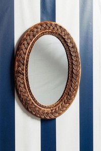 Decorative Oval Rattan Wall <b>Mirror</b> <b>Lightweight</b> Natural Frame Wall Decor Accent For Living Room Bedroom And Hallway Styling - Product Image 6