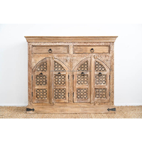 Buffet 4 portes en bois au design vintage de qualité supérieure pour le rangement Buffet en bois fait à la main Salon Meubles de luxe abordables 2024