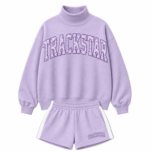 ชุดเสื้อแขนยาวและกางเกงขาสั้นลายโลโก้ Trackstar สำหรับผู้หญิง รุ่น TS-SET-094 - Product Image 1