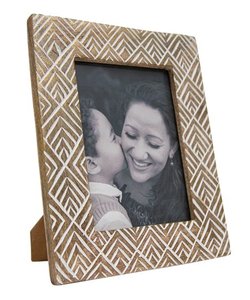 Handmade Geometric Bone Inlay Tabletop Photo <b>Frame</b> with Custom Sizes by REHMAN CRAFT - Product Image 1