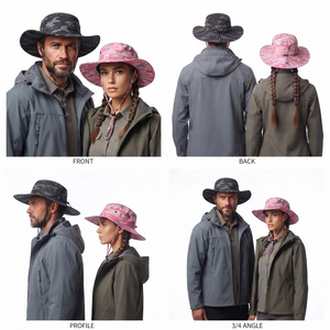 Chapeaux de camping à large bord camouflage d'été unisexes, protection solaire, chapeaux de pêcheur, chapeaux de safari style été - Product Image 5