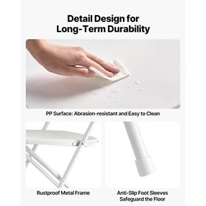 Paquete de 6 Sillas Plegables Portátiles Apilables para Interiores con Estructura Metálica Resistente y Mesa Plegable de Plástico - Product Image 5