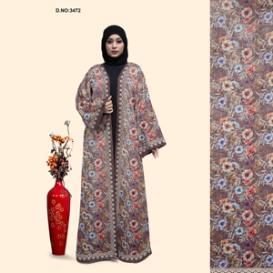 Abaya de luxe en mousseline à manches longues, brodée, longueur ras du sol, idéale pour les occasions festives, à prix abordable – Meilleure vente - Product Image 2