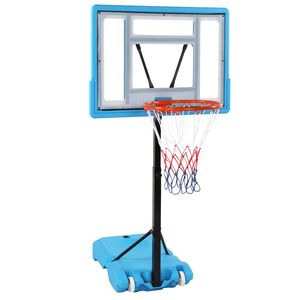 Canestro da basket in PVC trasparente con telaio regolabile da 115-135 cm per giochi a bordo piscina XH - Product Image 4