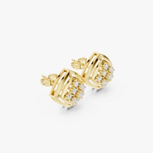 Pendientes de Oro Amarillo de 9K al por Mayor con Diamantes Cultivados en Laboratorio de 0.64CT, Corte Redondo, Forma de Ojo Marquesa, Joyería Fina Personalizada OEM - Product Image 4
