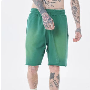 Shorts de sport personnalisés en molleton bouclette épais 100% coton, sérigraphie, streetwear vintage, délavé soleil, effet délavé à l'acide pour homme - Product Image 1