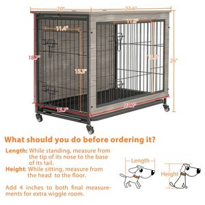 23 Inch Gray Heavy Duty Dog Crate Furniture Premium Pet Houses & Furniture - Product Image 2