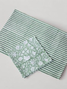 Indian Dining Table <b>Placemats</b> Set With Napkins Stripe Two colour Available Table Linens - Product Image 3