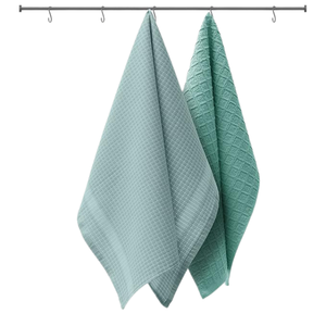 Ensemble de torchons de cuisine 100% coton gaufré imprimé, serviettes de thé compressées écologiques, vente en gros pour la maison, usine OEM - Product Image 1