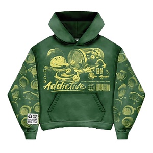 100% Cotton French Terry Custom Men's Pullover Hoodie Oversized Heavy <b>Winter</b> Digital Print Distressed Acid Wash Solid Hooded - Product Image 3