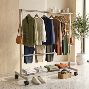 Expositor de ropa resistente Bros Display, portátil, plegable, de metal, con estantes colgantes de varios niveles, independiente, para exhibición en tiendas. - Product Image 3