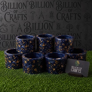 Pot de fleurs en résine bleu marine, jardinière décorative en résine, pot de plantes d'intérieur et d'extérieur, décoration pour la maison et le jardin - Product Image 1