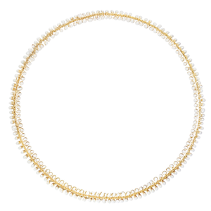 Fashion Body Chain Gold Polish Ottiyanam with Pearls - Product Image 1