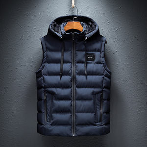 Gilet réversible imperméable pour homme, veste brillante, chaud et rembourré, avec logo personnalisé, vente en gros, design à capuche, style urbain - Product Image 5