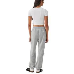 Pantalones Deportivos Grises de Cintura Alta para Mujer, Pantalones Jogger Holgados de Felpa, Ropa Casual para Estar en Casa, Fabricante OEM al por Mayor - Product Image 3