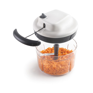 Tritatutto manuale con ciotola trasparente e lame in acciaio inossidabile per la lavorazione di frutta e verdura - Product Image 4