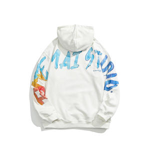 Hot Sale Wholesale Custom Unisex 100% Cotton Autumn Letter Printed Fleece <b>Waterproof</b> Oversized Streetwear Breathable Hoodies - Product Image 1