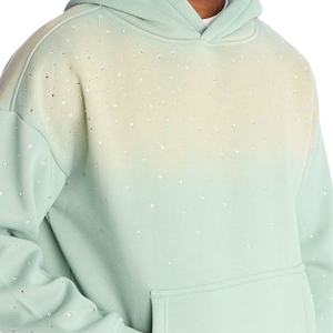 ชุดวอร์มผ้าฟลีซคอตตอนหนา 420 GSM ลายไล่เฉดสี สำหรับผู้ชาย เสื้อฮู้ดดี้โอเวอร์ไซส์ กางเกงจ็อกเกอร์ รับผลิตแบบ OEM ODM และแบรนด์ส่วนตัว - Product Image 2