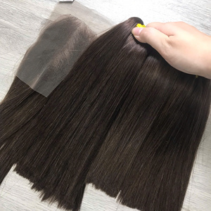 Factory Price 100% Raw Virgin Vietnamese Human Weft Lace <b>Wig</b> Bone Straight Tea <b>Brown</b> Color Super Double Drawn Hair Extensions - Product Image 5
