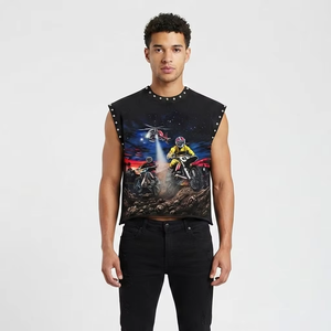 Custom Graphic Printed Tank <b>Top</b> 100% Cotton Jersey Vintage Style Sleeveless Unisex Summer Wear OEM Wholesale Fashion <b>Chains</b> - Product Image 3