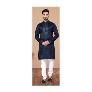 High Quality Indian Pakistani Style <b>Kurta</b> <b>Pajama</b> Heavy Embroidery Work Cotton Silk Rayon Reasonably Priced for Weddings Parties - Product Image 1