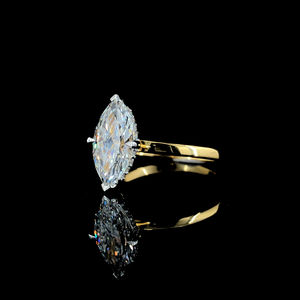 Elegante anillo de oro de 18 quilates con diamante natural certificado por IGI, corte marquesa de 1.50 ct, claridad VVS VS, joyería fina, anillo de compromiso para mujer. - Product Image 2