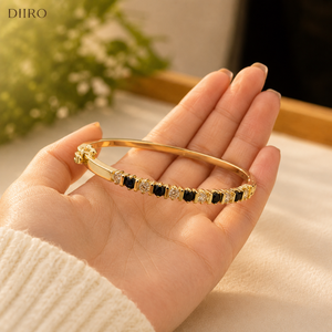 High Quality VVS1 Moissanite Bar Setting Bracelet for <b>Men</b> Women GRA Certified Black Gemstone Round Plated Gold Bracelet - Product Image 5