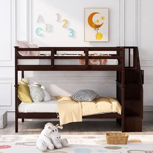 Letto a castello doppio Espresso con contenitore e sponda di protezione per cameretta bambini/dormitorio (Vecchio SKU LP000109AAP) - Product Image 2