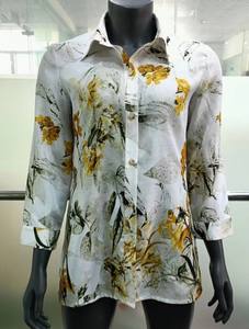 Camisa de Manga Larga para Mujer, Cuello Casual, Ligera, Ecológica, de Poliéster, para Primavera/Verano/Otoño, Playa, Uso Diario - Product Image 2