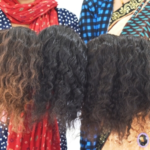 Extensions bouclées en cheveux humains indiens Remy, texture naturelle, 100 grammes, non traités, sans produits chimiques, double trame, simple tirage, pour femmes - Product Image 2