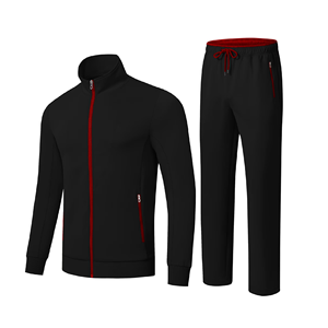 Conjunto Deportivo de Invierno para Hombre, Tallas Grandes, Color Sólido, Corte Regular, Informal, con Bolsillos Ecológicos, Orientado a la Exportación - Product Image 3