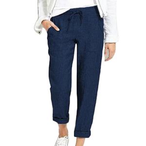 Premium Quality <b>Women's</b> Elastic Waist <b>Trousers</b> Comfortable Flat Front Design Customized Color & Size <b>Summer</b> Style ODM Wholesale - Product Image 3