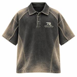Camiseta de Manga Corta para Hombre, Corte Holgado, Secado Rápido, Tejido de Punto, Logotipo Frontal, 100% Algodón, Azul, Ropa Casual - Product Image 5