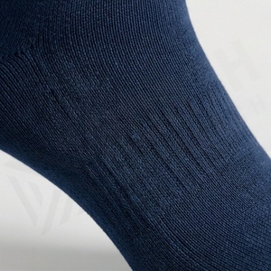 Crew <b>Socks</b> Solid Navy Blue 100% Cotton Breathable Knitted For Adults Daily Casual Wear Spring Season - Product Image 5