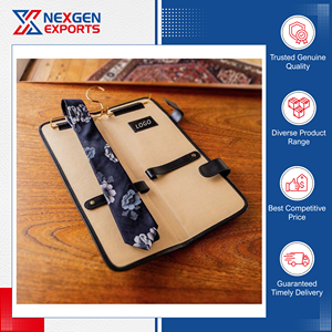 Branded Dealer Offers High Quality Unique Style PU Leather Necktie Storage <b>Case</b> with Hanger Hook for Global Bulk Buyers - Product Image 6