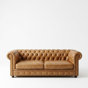 Premium Vietnam Factory Leather <b>Sofa</b> Compact 2 Seater Couch with Comfortable Foam Cushions for Modern Villa Apartment Interior - Product Image 1
