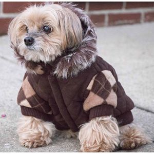 Designer Patterned Suede <b>Argyle</b> <b>Sweater</b> Pet Jacket Premium Pet Clothes - Product Image 5