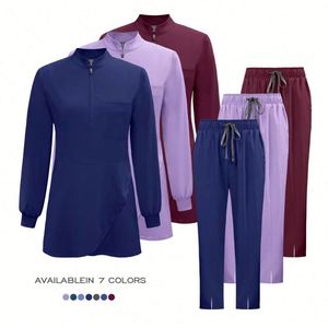 Uniformes Médicos Niaahinn 2026 para Enfermeras, Uniformes Médicos para Mujeres del Medio Oriente, Blusa de Manga Larga con Cierre Vertical que Cubre las Nalgas - Product Image 1
