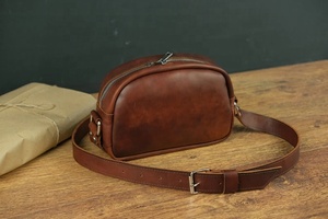 Mini sacs à main en cuir vintage sacs à bandoulière petits sacs à bandoulière avec bandoulière sacs à main en cuir ouverts à fermeture éclair - Product Image 2