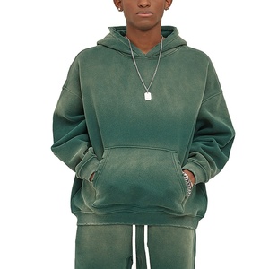 High Quality Men's Winter Hoodie Custom LOGO Heavyweight Washed Distressed Couple Plus Size Hooded Hoodie <b>Jacket</b> 2026 - Product Image 3