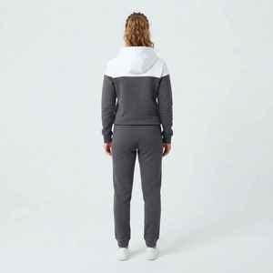 Women's Color Blocked <b>Fleece</b> Tracksuit Set Full Sleeve Casual Sportswear Breathable Cotton Tracksuit Regular Fit <b>All</b> Seasons - Product Image 2
