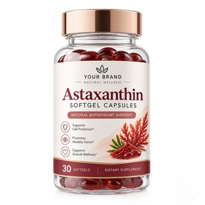 Gélules d'astaxanthine naturelle de qualité alimentaire en vrac, 30 unités, compléments alimentaires, gélules d'astaxanthine pour la santé de la vue et des articulations - Product Image 2