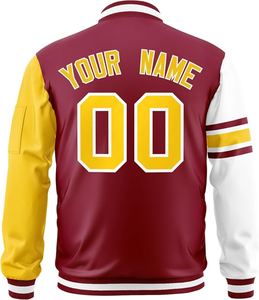 Vestes universitaires pour hommes, manches en simili cuir, veste de baseball pour garçons, veste de baseball universitaire personnalisée, vente en gros - Product Image 5