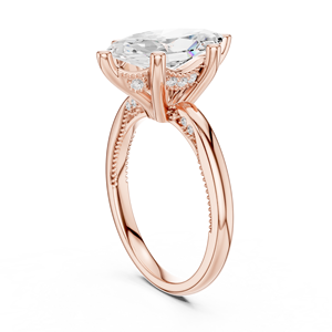 Bague unisexe sophistiquée en moissanite taille marquise de 2 carats, style Art Déco, en acier inoxydable avec sertissage halo dissimulé - Product Image 3