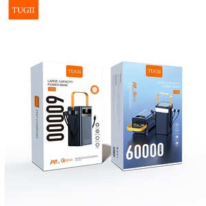 Tugii 22.5W Nhanh Chóng Sạc Sạc Sạc Di Động Với 2 Cáp LED Hiển Thị Pin Ngân Hàng Điện 50000MAh Cho Các Thiết Bị Điện Tử - Product Image 5