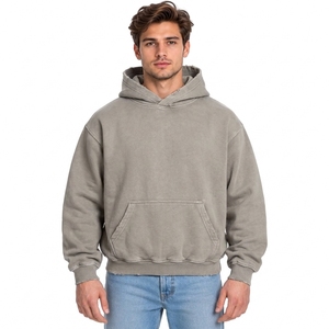Sweat-shirts à capuche Clean Petrol Blue à poche avant et épaules tombantes, en coton épais et durable, confortables et chauds pour l'hiver - Product Image 4