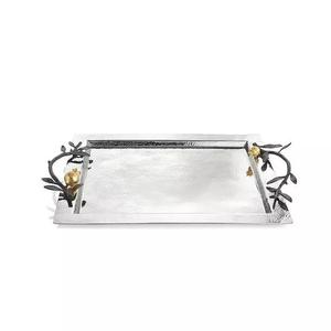 <b>Gold</b> Plated Metal <b>Serving</b> Storage <b>Tray</b> Polish Finished Oval Decorative Breakfast Food Display Platter for Home Hotels Restaurant - Product Image 4