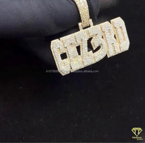 Luxury " CEZ3RD " Pendant Necklace Custom Hip Hop Jewelry <b>Iced</b> <b>Out</b> Letter Charm With <b>Chain</b> - Product Image 4