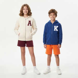 Wholesale Custom Kids Lightweight Windbreaker Tracksuit Set Waterproof Zip-Up <b>Jacket</b> And shorts Tracksuit for Boys & Girls - Product Image 2